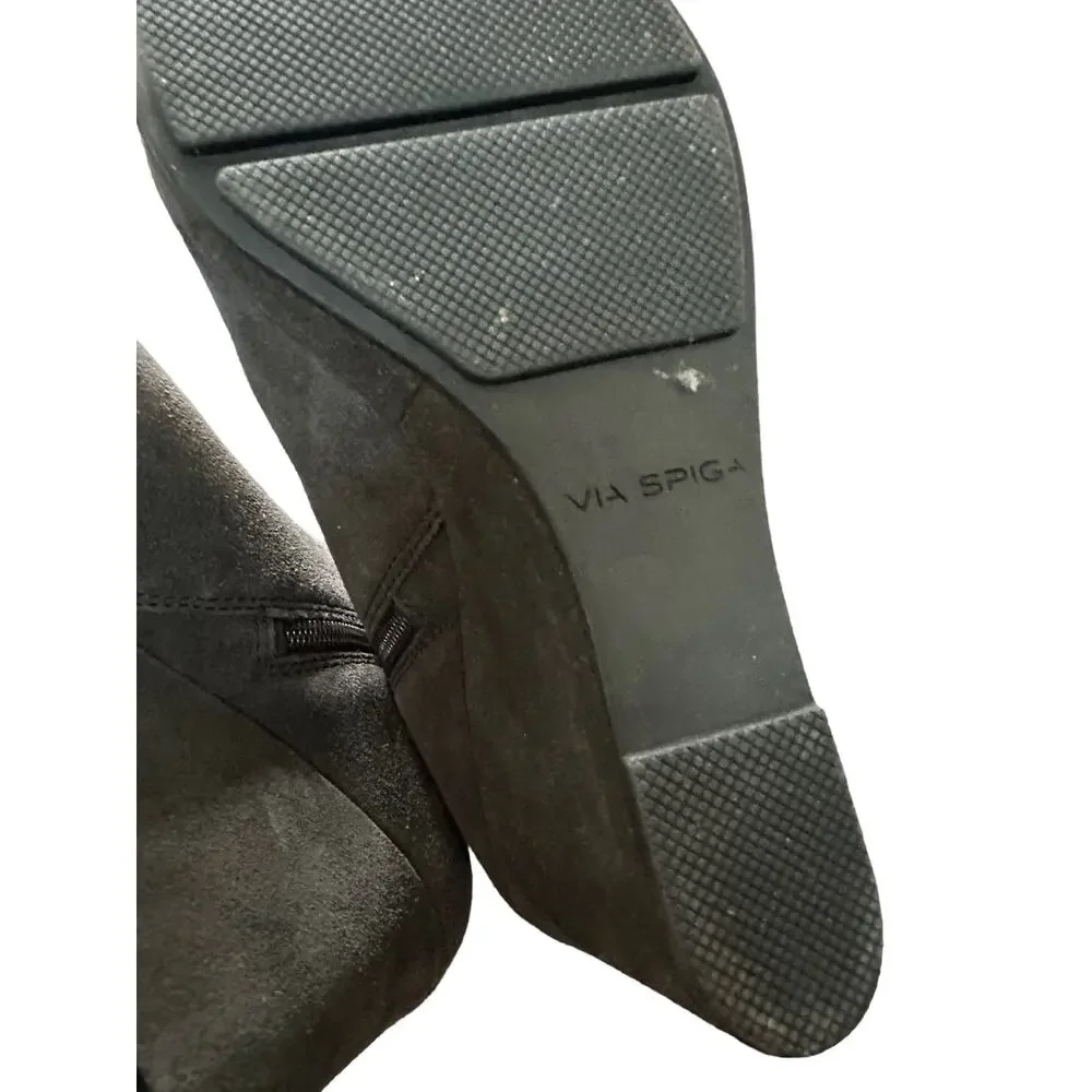 Via‎ Spiga grey suede ankle wedge boot size 8.5